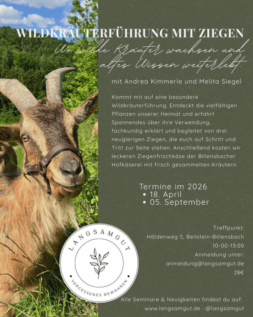 Wildkräuterführung mit Ziegen