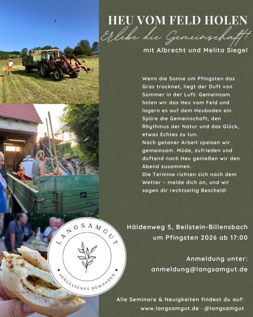 Heu vom Feld holen